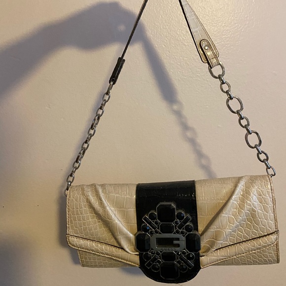 Guess crocodile texture clutch evening bag - Picture 1 of 8